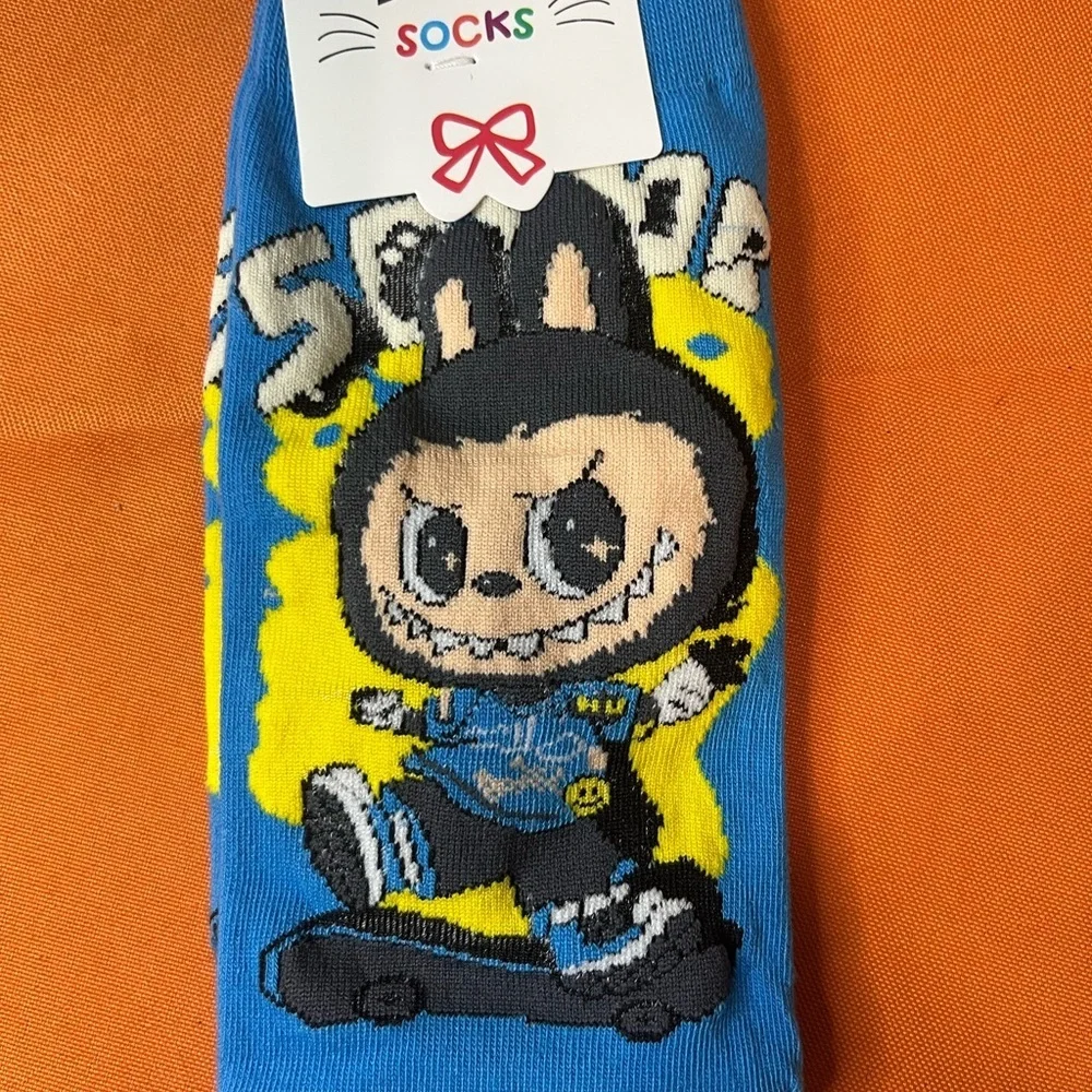 6/$25 Blue Cartoon Character Socks